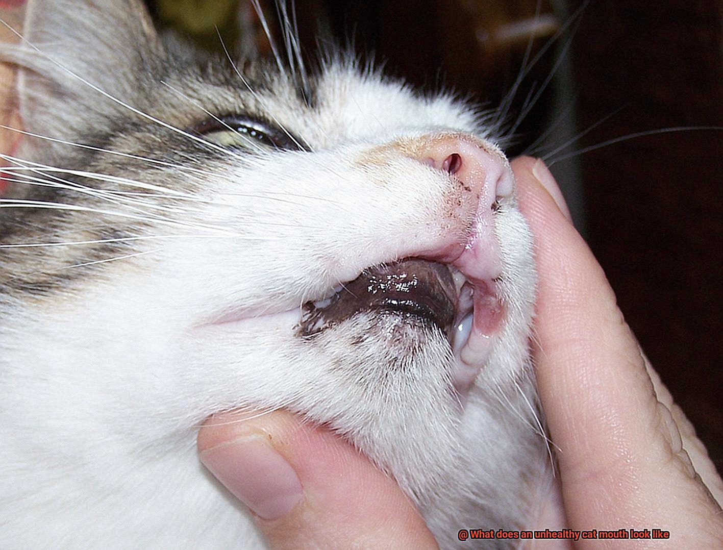 What does an unhealthy cat mouth look like?